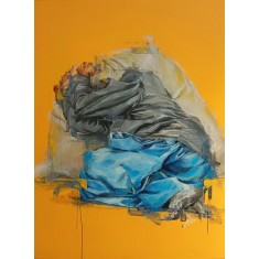 Khalid Khan-Kaay, 38 x 52 Inch, Acrylic on Canvas, Figurative Painting, AC-KHKN-091